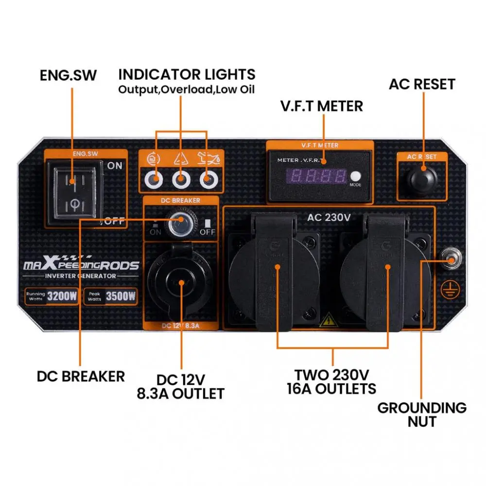 3500 Watt Benzin Inverter Open Frame maXpeedingrods MXR 4500i - Image 3