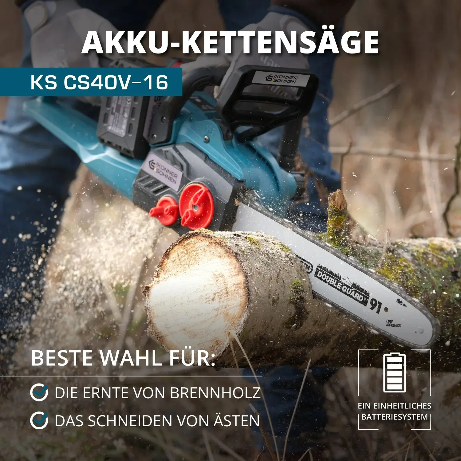 Akku Kettensäge 40cm Schwertlänge KS CS40V-16 - Image 18