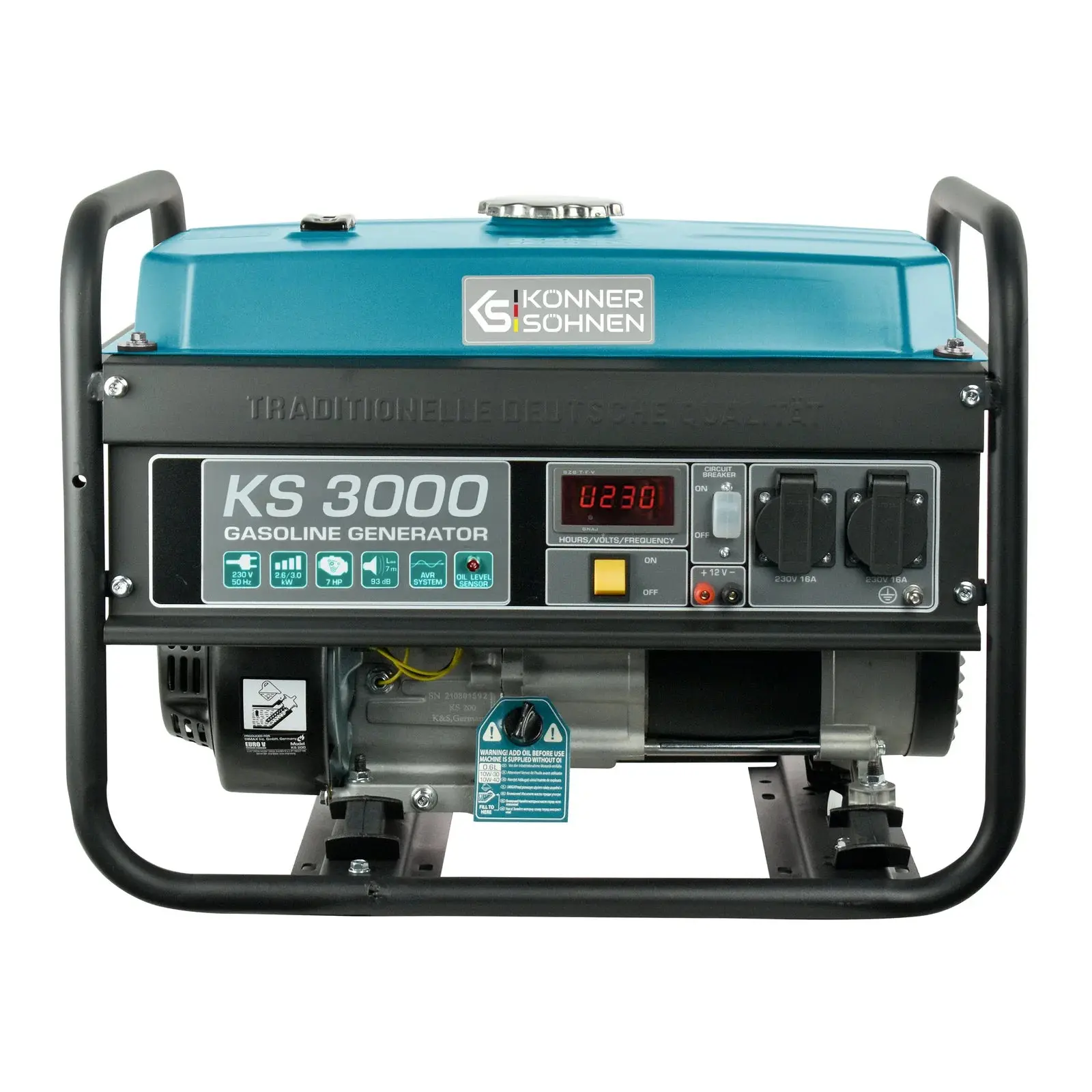 Benzin AVR Stromerzeuger 3000 Watt Könner & Söhnen KS 3000