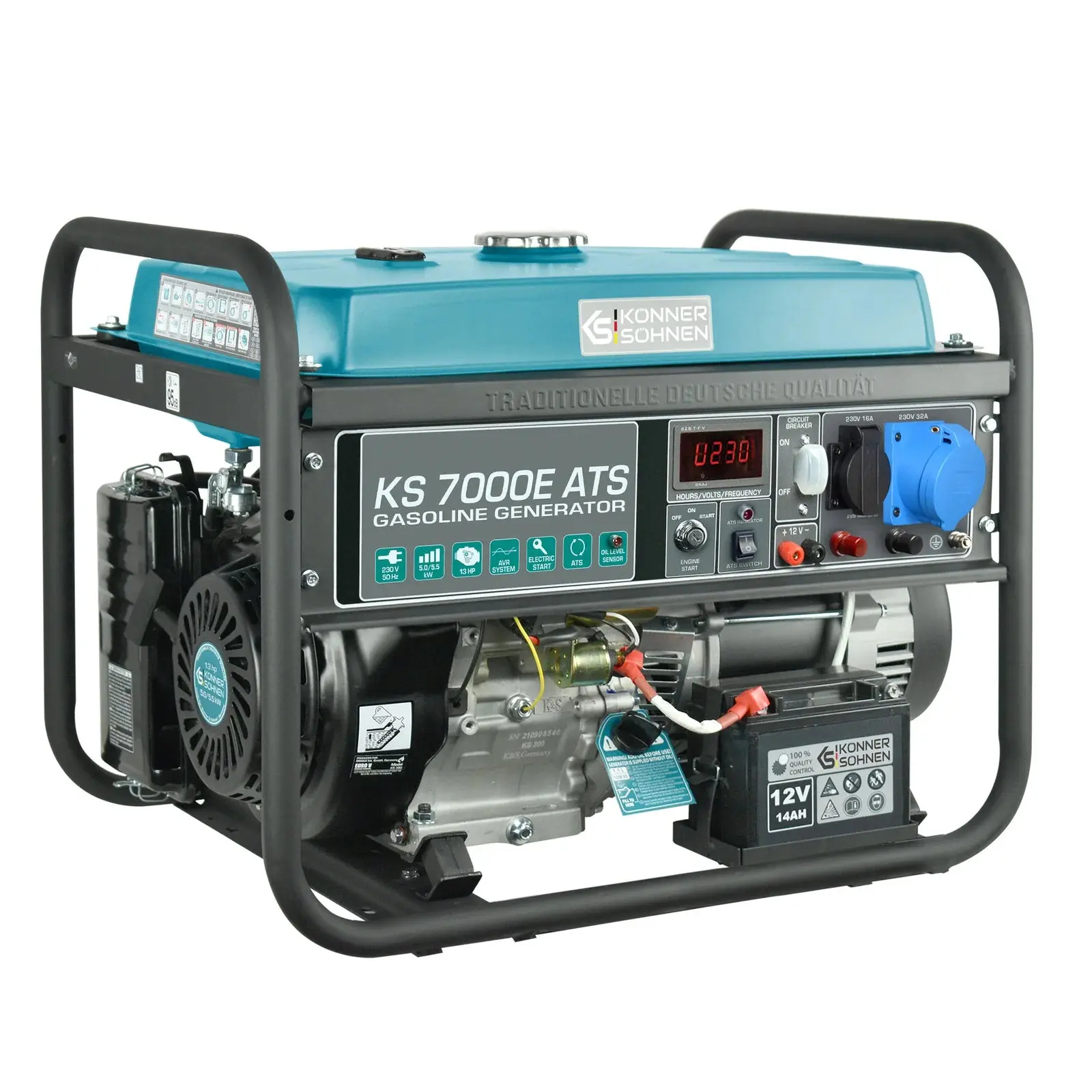 Benzin AVR Stromerzeuger 5500 Watt Könner & Söhnen KS 7000E-ATS mit ATS Einheit - Image 2