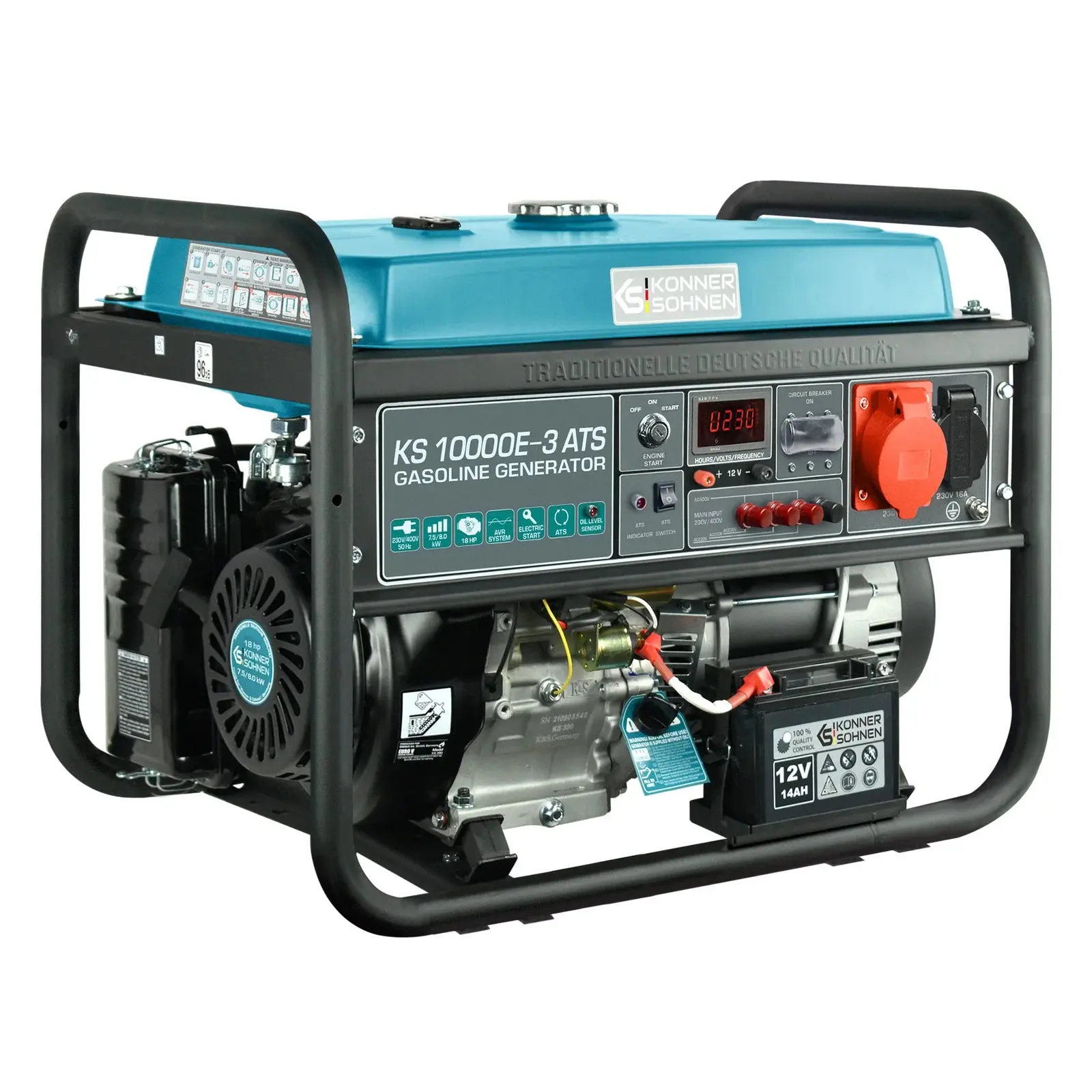 Benzin AVR Stromerzeuger 8000 Watt Könner & Söhnen KS 10000E-3-ATS mit ATS Einheit - Image 2