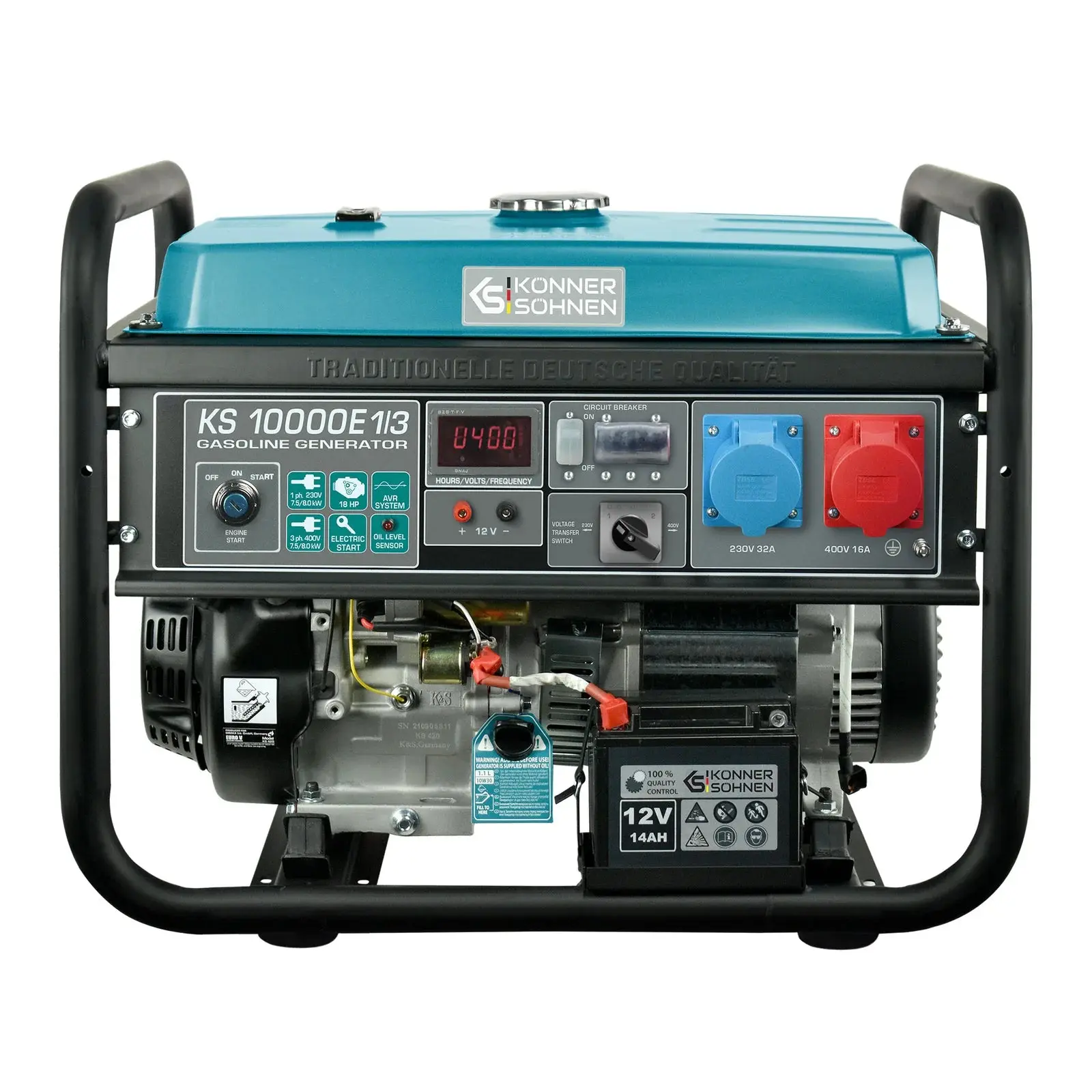 Benzin AVR Stromerzeuger 8000 Watt Könner & Söhnen KS 10000E-1/3 mit E-Start 230/400V - SamePower