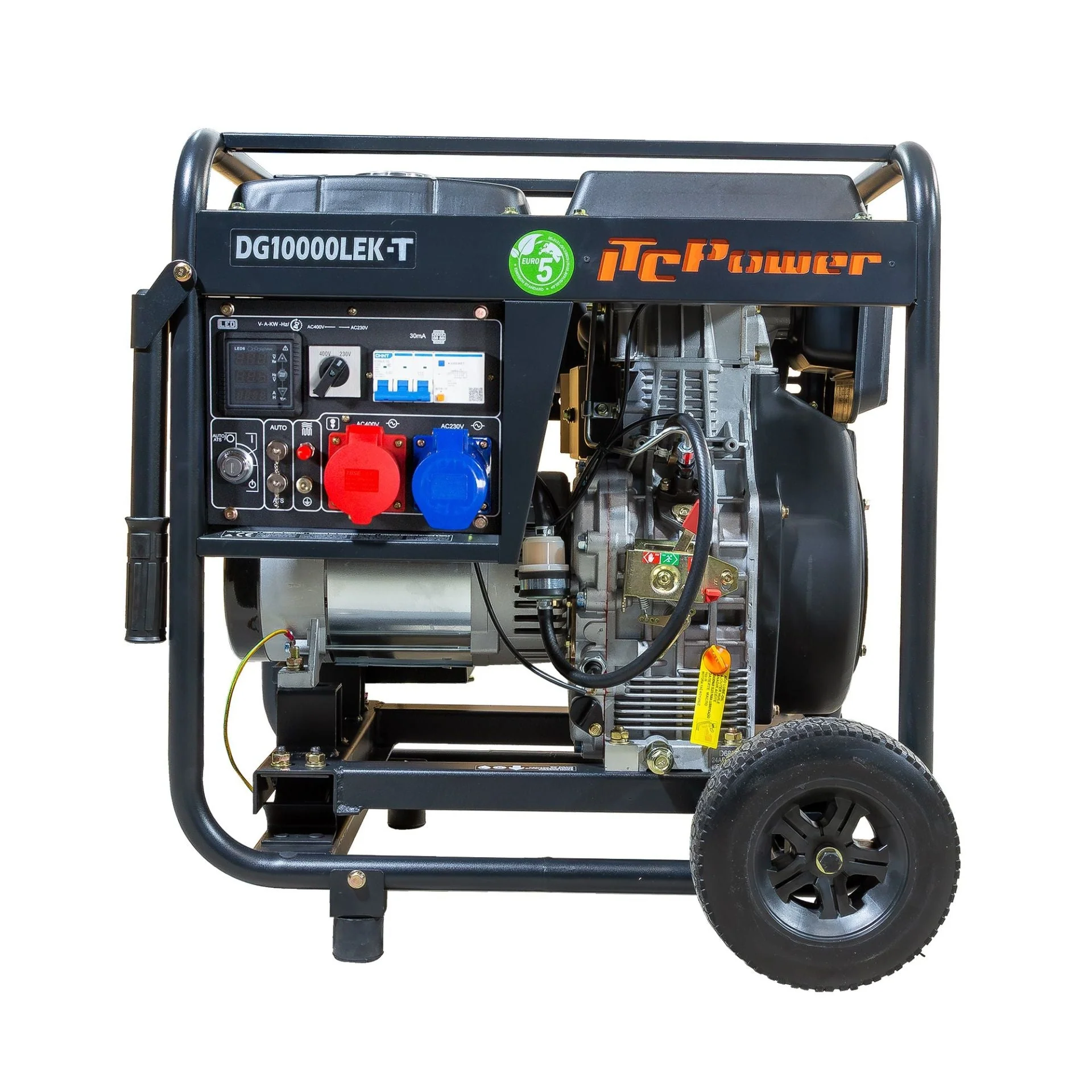 Diesel Stromaggregat DG10000LEK-T von ITC-POWER – 7,6 kW 230V & 400V