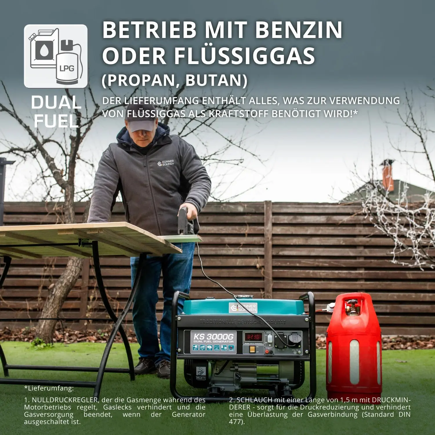 DualFuel Stromerzeuger AVR 3000 Watt Könner & Söhnen KS 3000G - Image 17