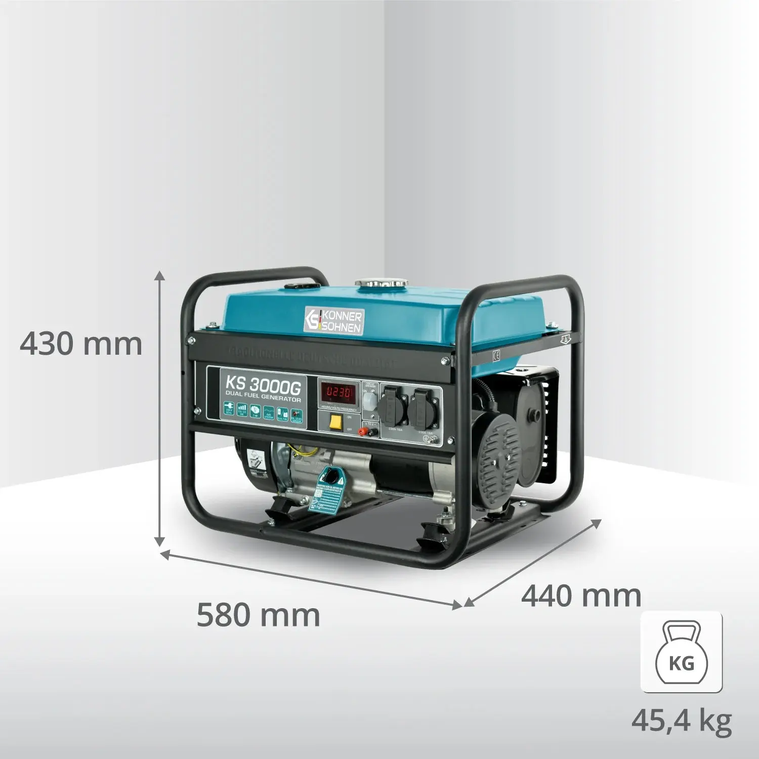DualFuel Stromerzeuger AVR 3000 Watt Könner & Söhnen KS 3000G - Image 2