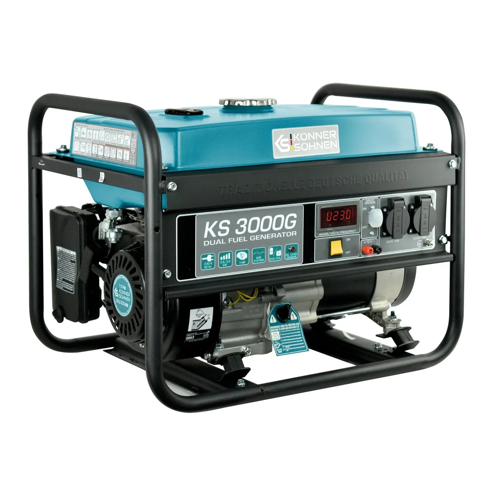 DualFuel Stromerzeuger AVR 3000 Watt Könner & Söhnen KS 3000G - Image 3