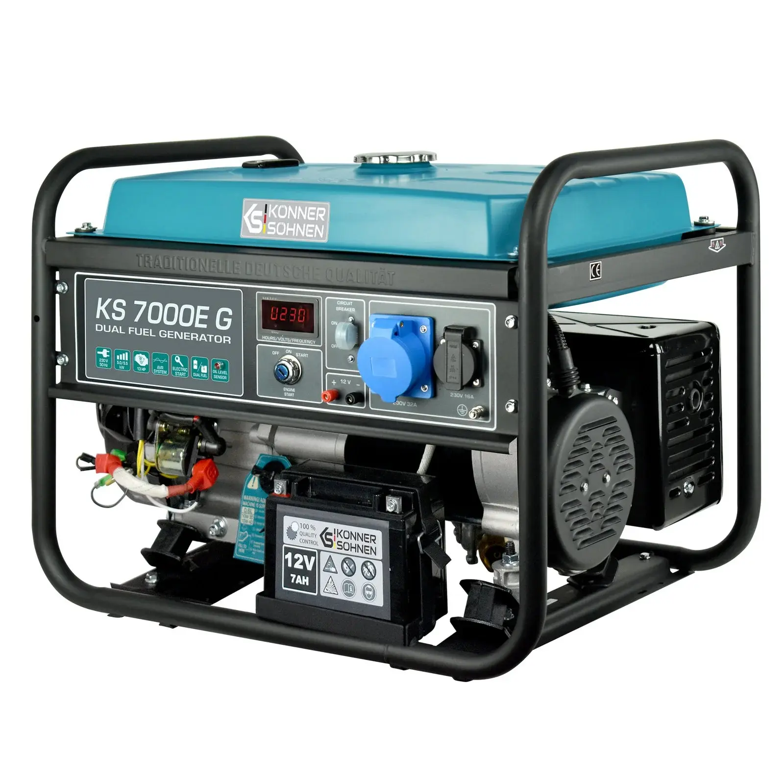 DualFuel Stromerzeuger AVR 5500 Watt Könner & Söhnen KS 7000E G - Image 3