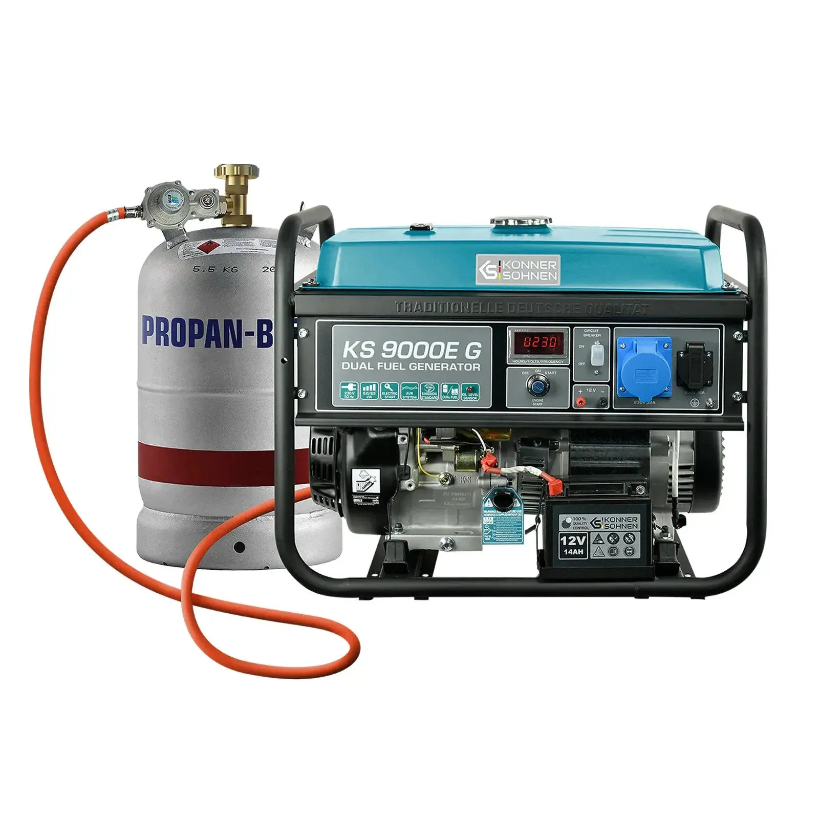 DualFuel Stromerzeuger AVR 6500 Watt Könner & Söhnen KS 9000E G