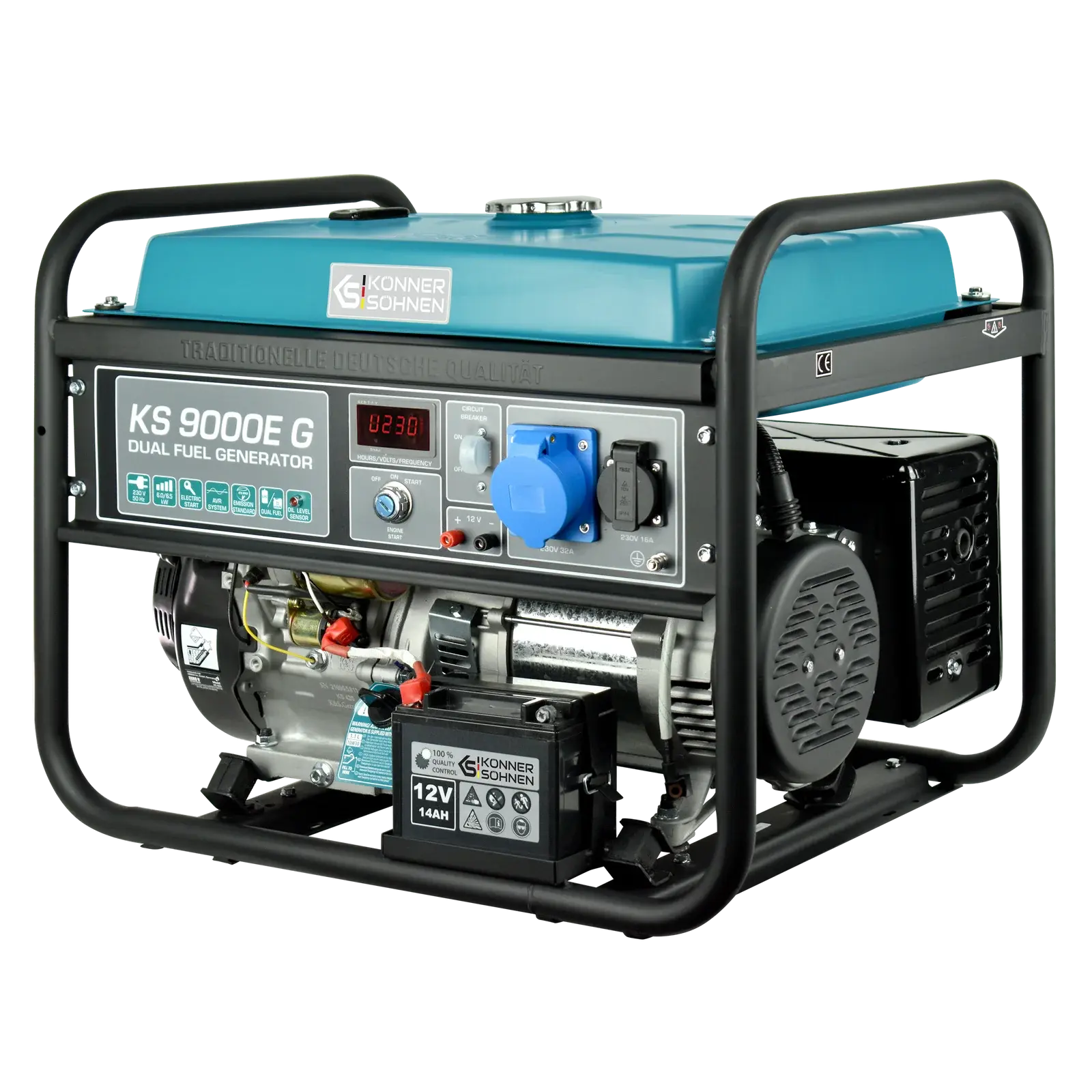 DualFuel Stromerzeuger AVR 6500 Watt Könner & Söhnen KS 9000E G - Image 2