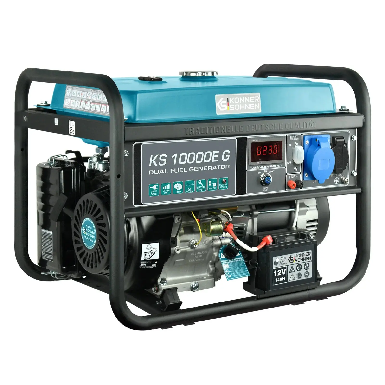 DualFuel Stromerzeuger AVR 8000 Watt Könner & Söhnen KS 10000E G - Image 2