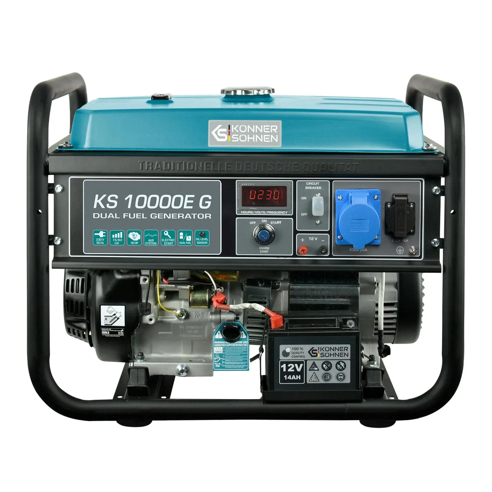 DualFuel Stromerzeuger AVR 8000 Watt Könner & Söhnen KS 10000E G - Image 6