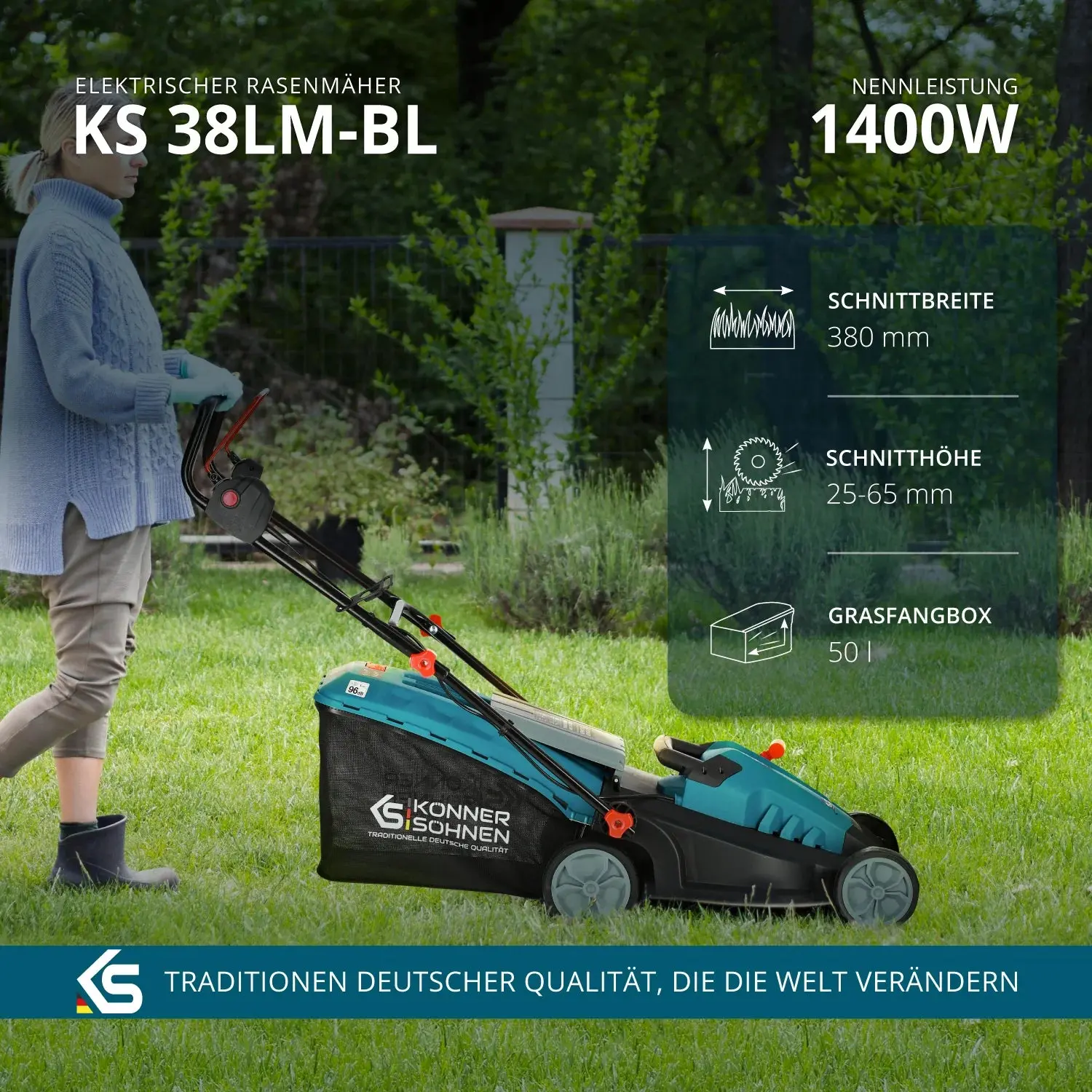 Elektrischer Rasenmäher KS 38LM-BL Schnittbreite 38cm - Image 9