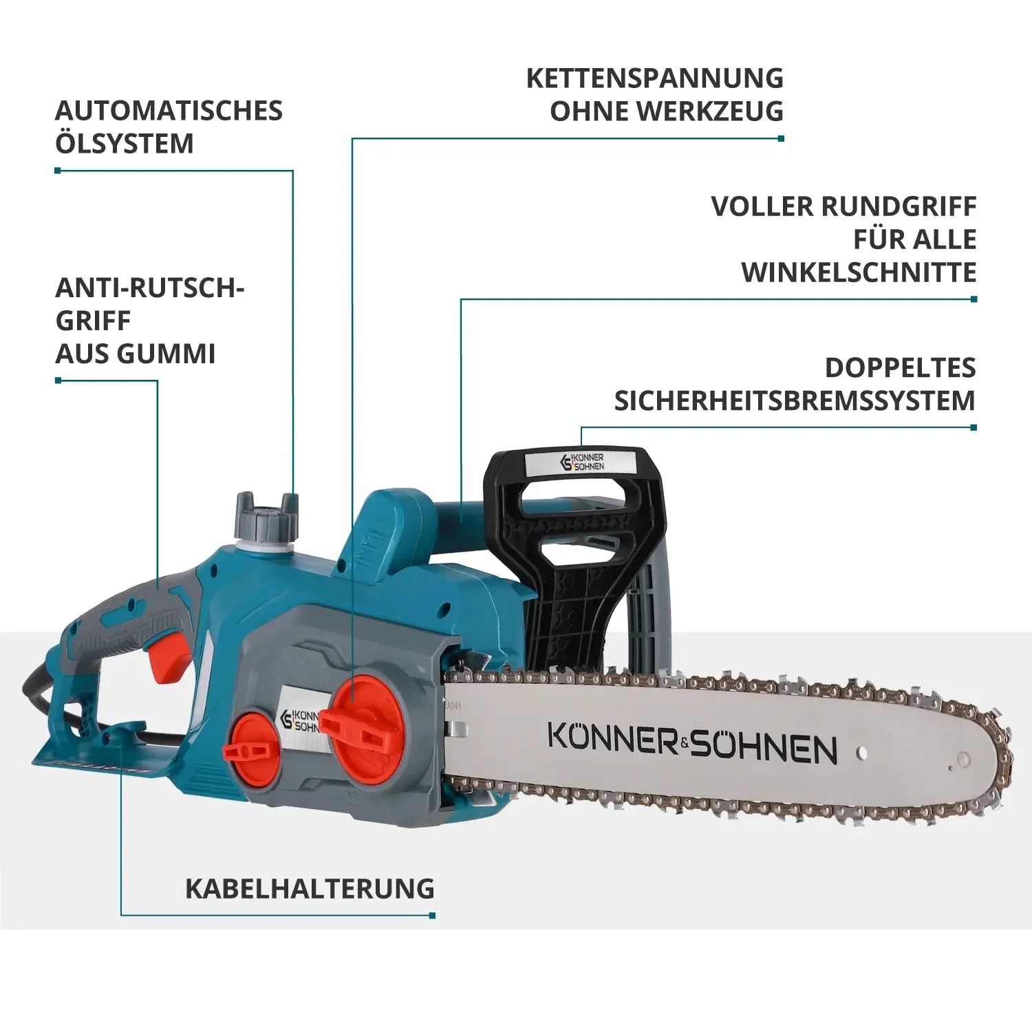Elektro-Kettensäge KS CS1800-14 Kettenänge 35cm - Image 6