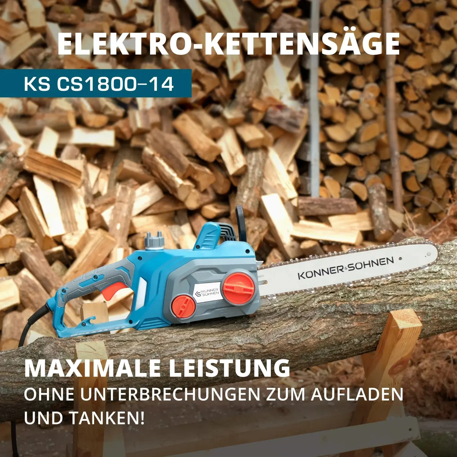 Elektro-Kettensäge KS CS1800-14 Kettenänge 35cm - Image 9