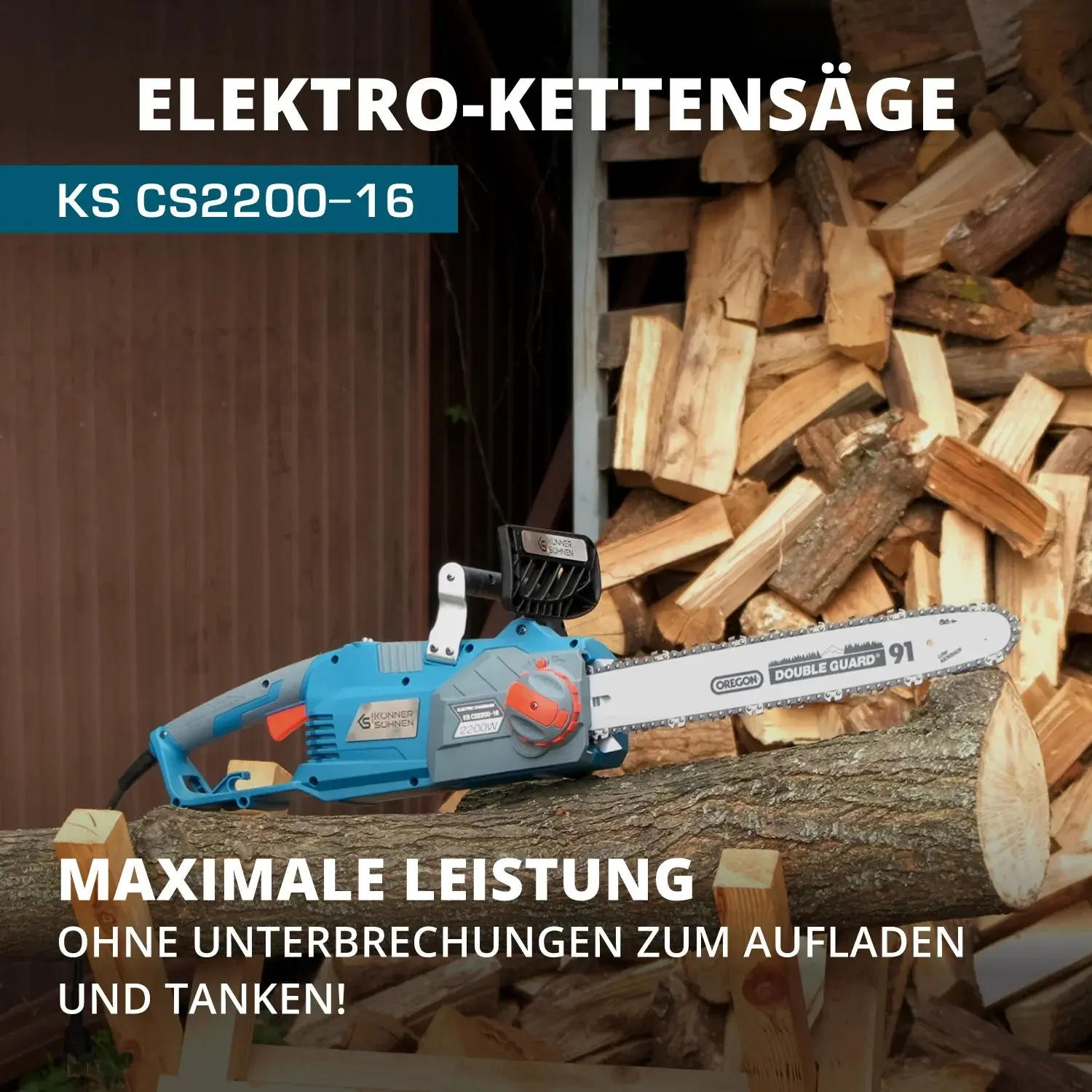 Elektro-Kettensäge KS CS2200-16 Kettenlänge 40cm - Image 14