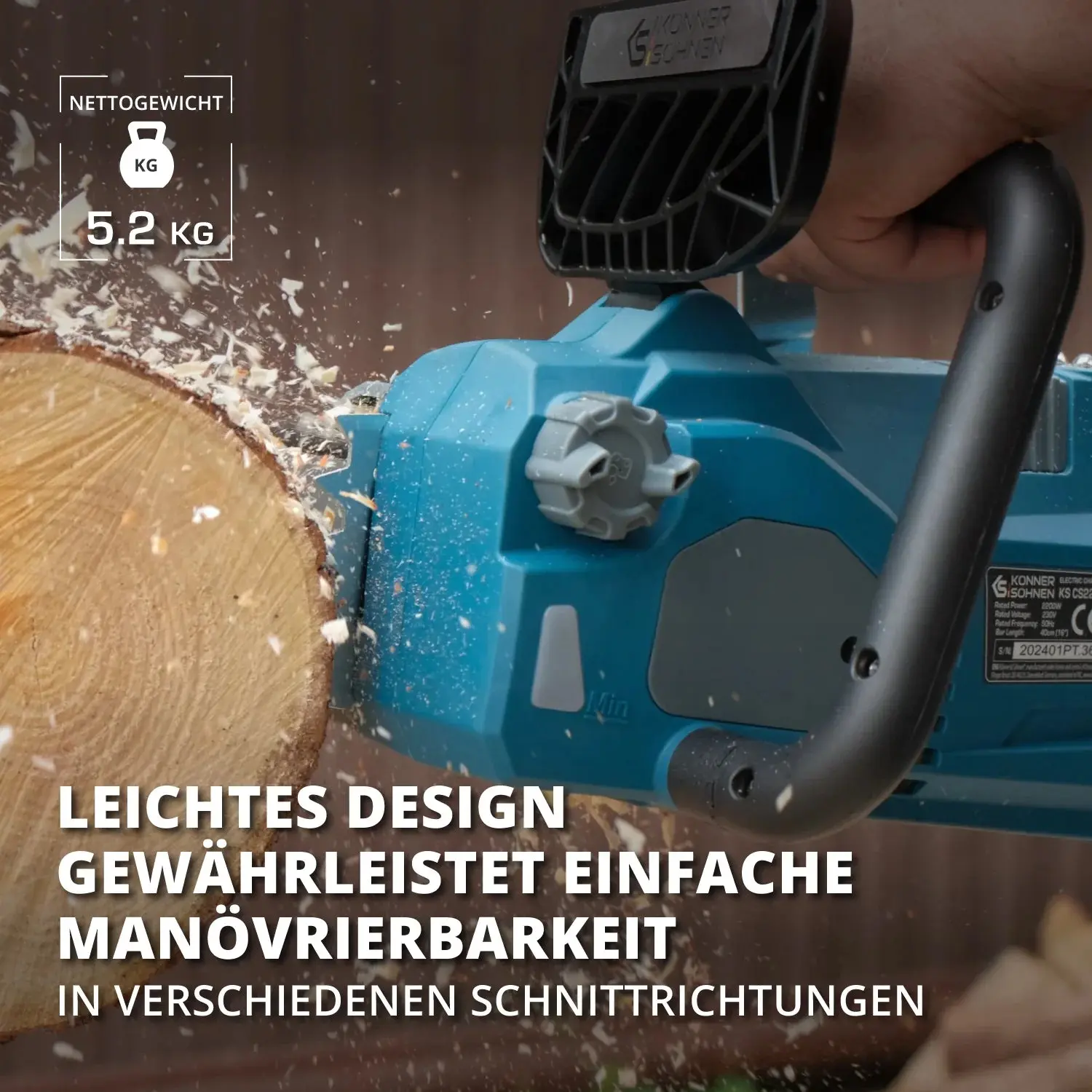 Elektro-Kettensäge KS CS2200-16 Kettenlänge 40cm - Image 15