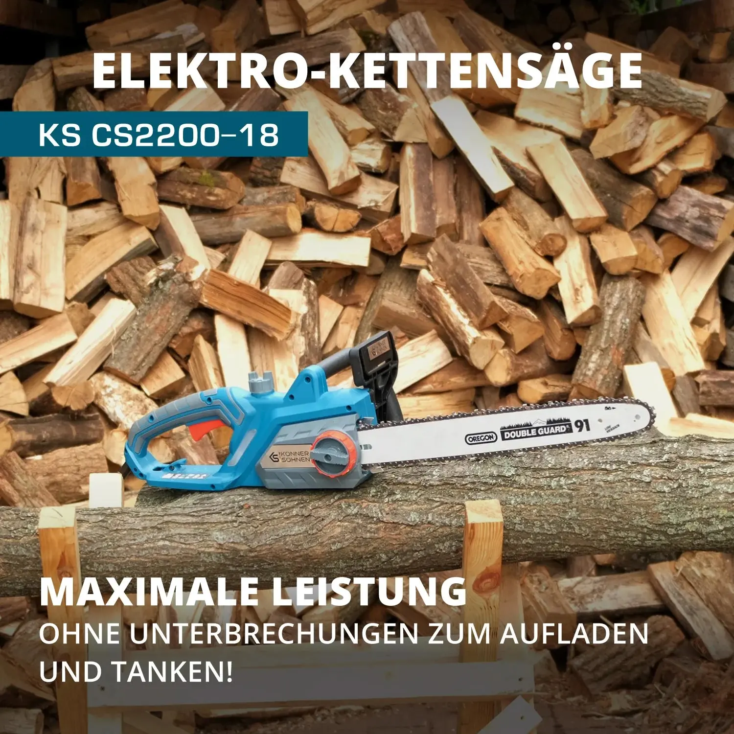 Elektro-Kettensäge KS CS2400-18 Kettenlänge 45cm - Image 14