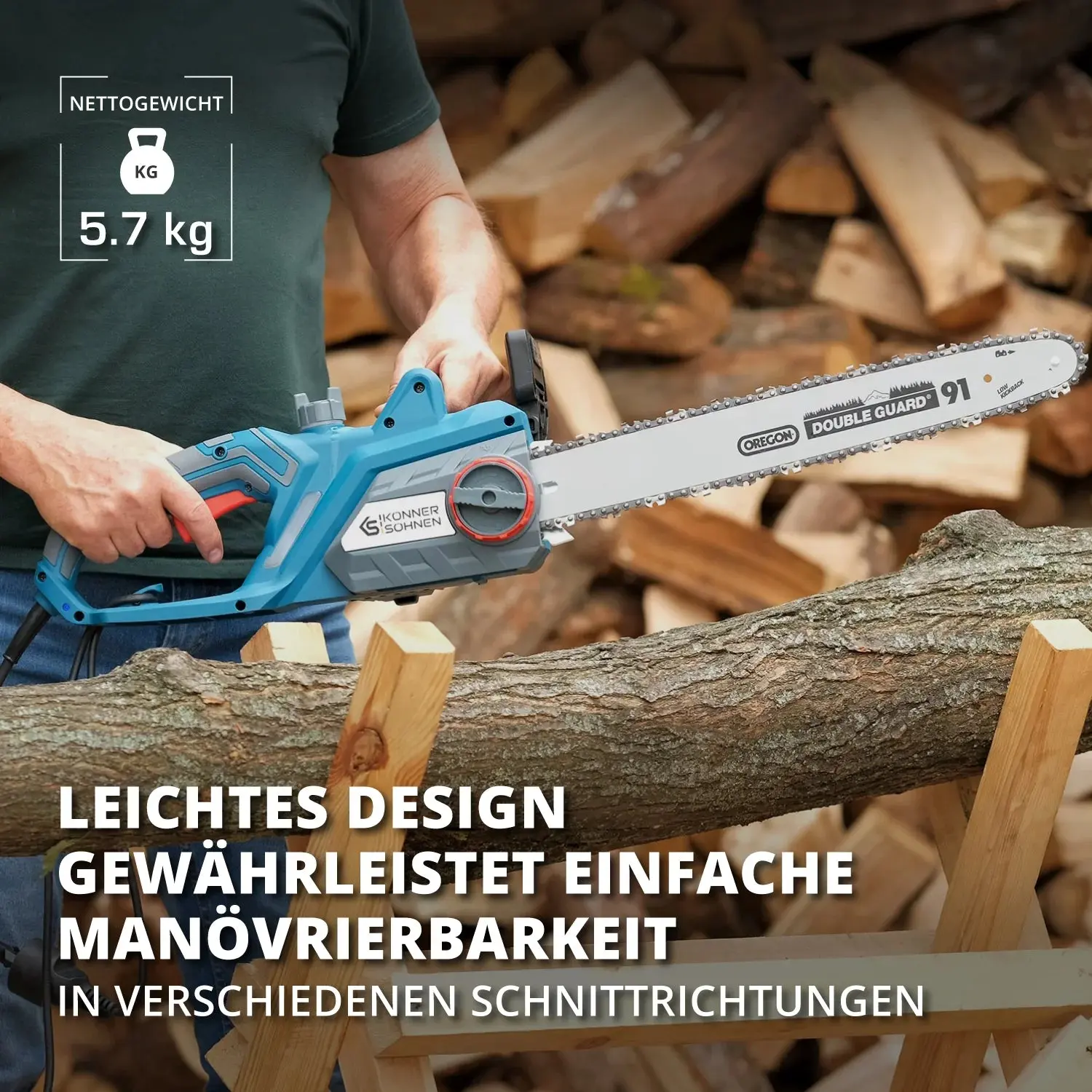 Elektro-Kettensäge KS CS2400-18 Kettenlänge 45cm - Image 15