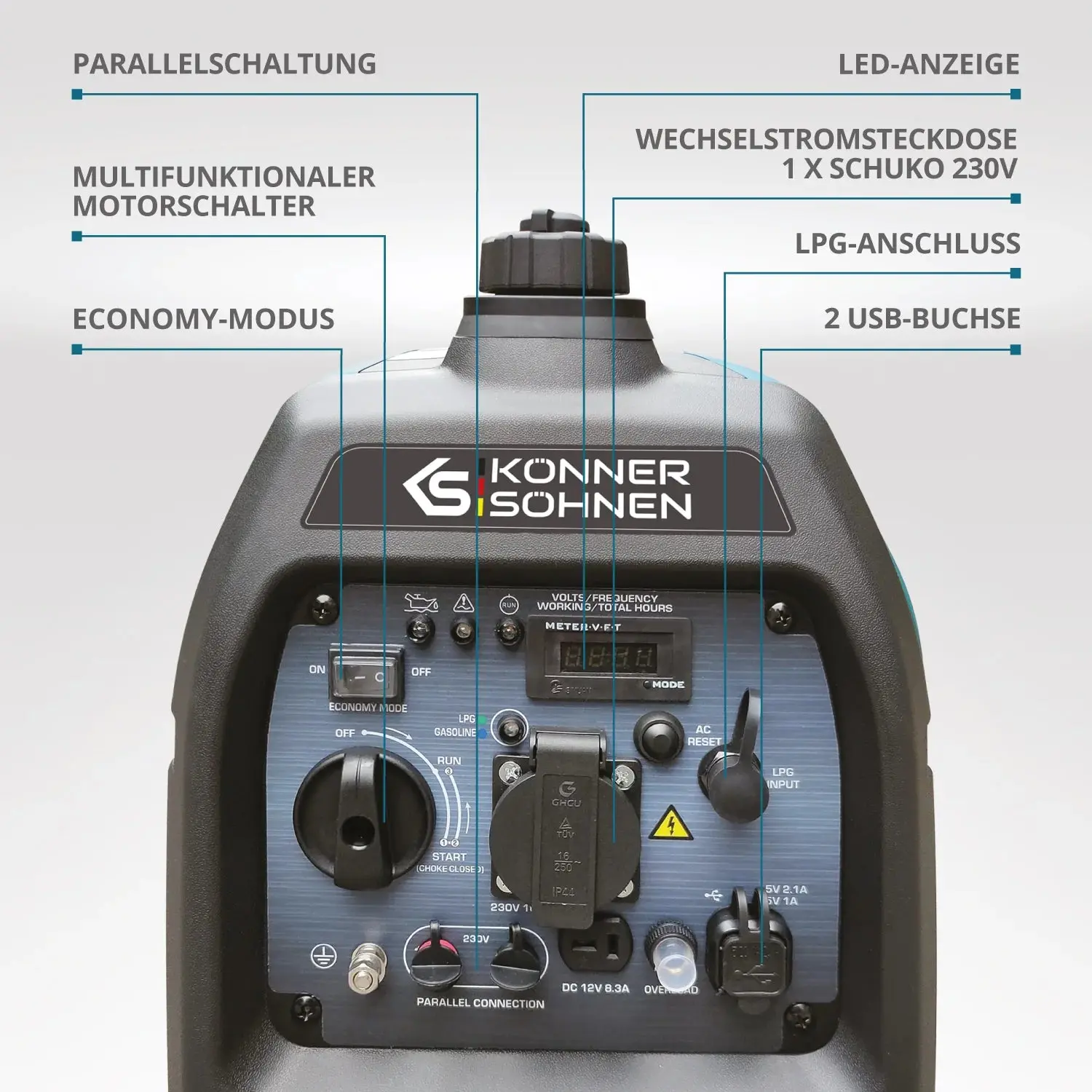Inverter Stromerzeuger DualFuel 2000 Watt KS 2100iG S - Image 12