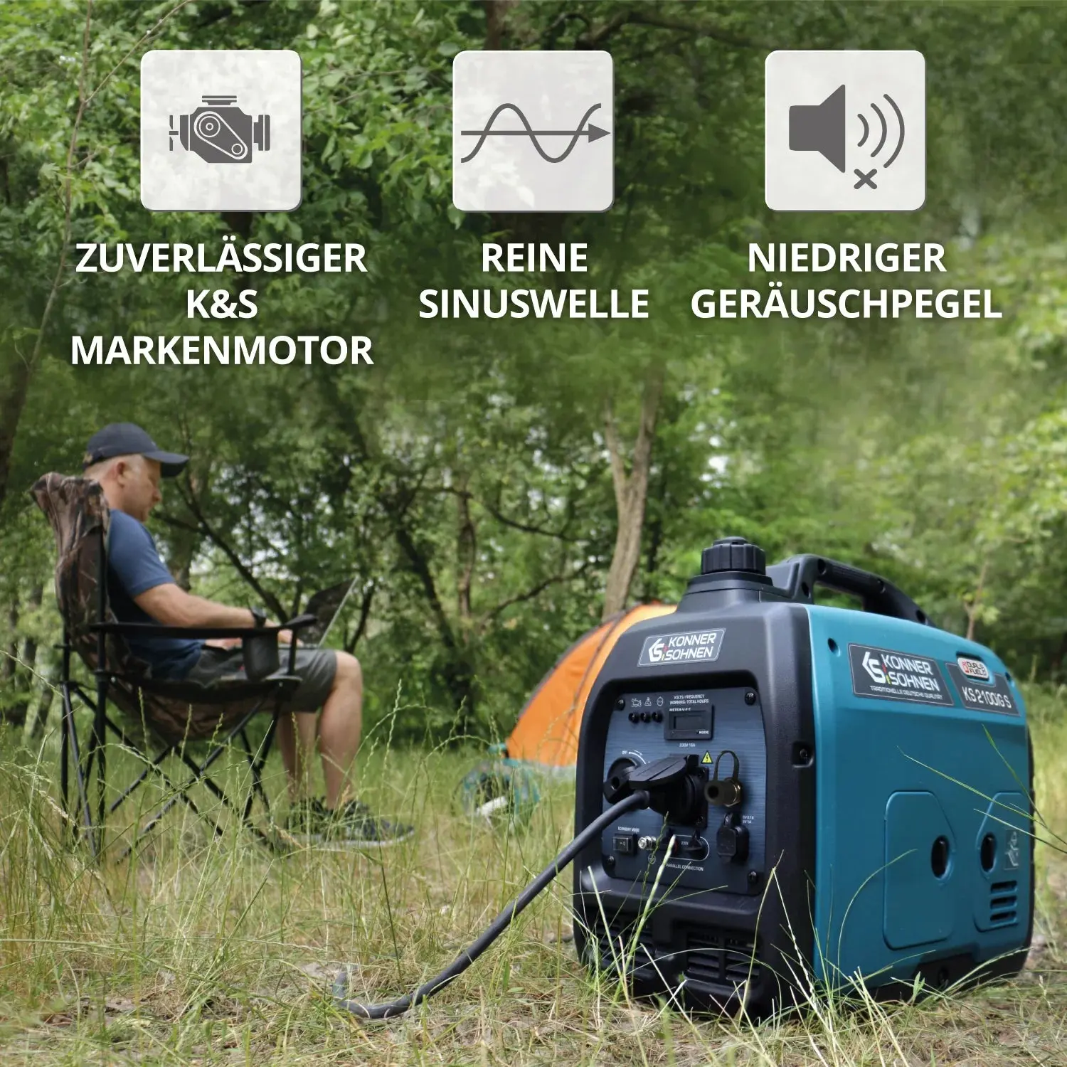 Inverter Stromerzeuger DualFuel 2000 Watt KS 2100iG S - Image 15